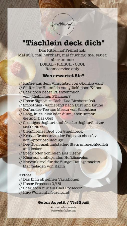 Apartmenthotel Ritterhof Suites & Breakfast Schenna Exterior foto